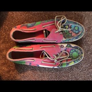 Size 10 Sperry Top-Sliders Canvas Boat Shoes